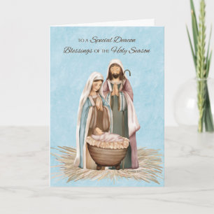 Cartão Deacon Christmas Blessings Obrigados Natividade Ce
