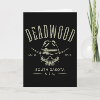 Cartão Deadwood Dakota do Sul EUA Design Distressido Lemb