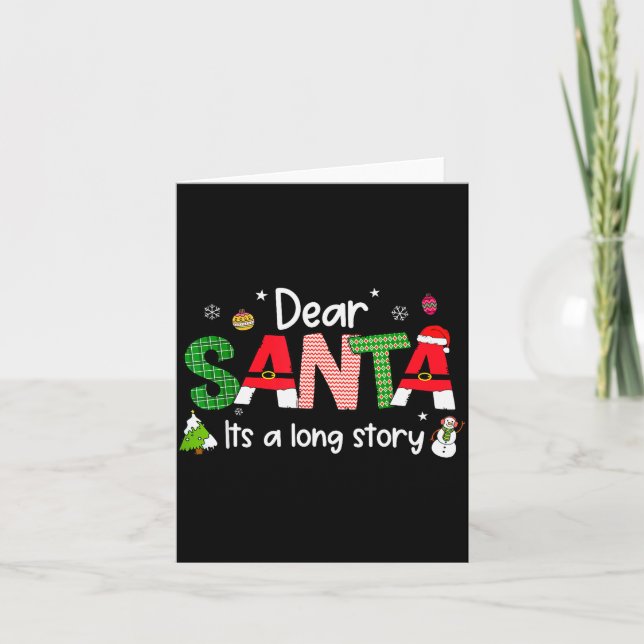 Cartão Dear Santa It's A Long Story Christmas Pjs Family  (Frente)