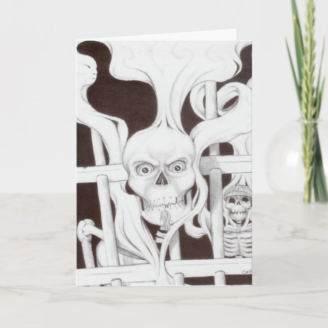 Cartão deathbars para o Dia das Bruxas (Frente)