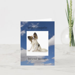 Cartão Deceased dog in loving memory Papillon breed