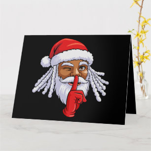 Cartão Decência do Natal do Papai Noel Africano Americano