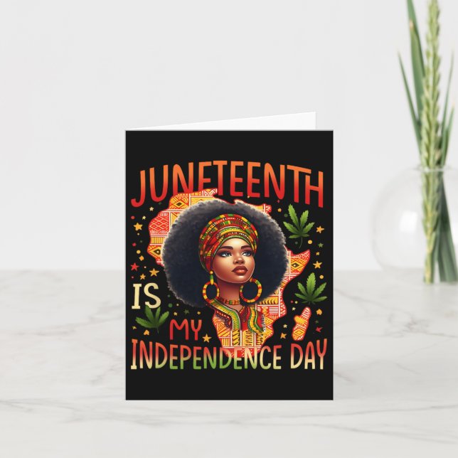 Cartão Décimo Junho é o Dia da Independência História Neg (Frente)