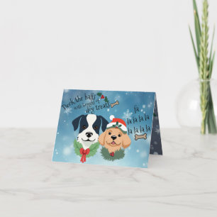 Cartão "Deck the halls with Dog Treats" Personalizável