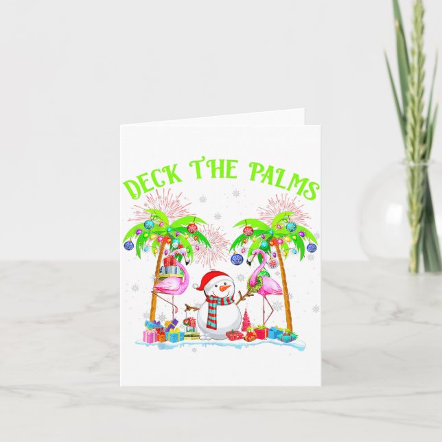 Cartão Deck The Palms Flamingo Trocal Christmas Lights Pa (Frente)