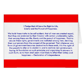 Cartão ! Declaração de Independência do Crio U