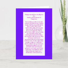 Cartão ! Declaração de Independência do Crio U