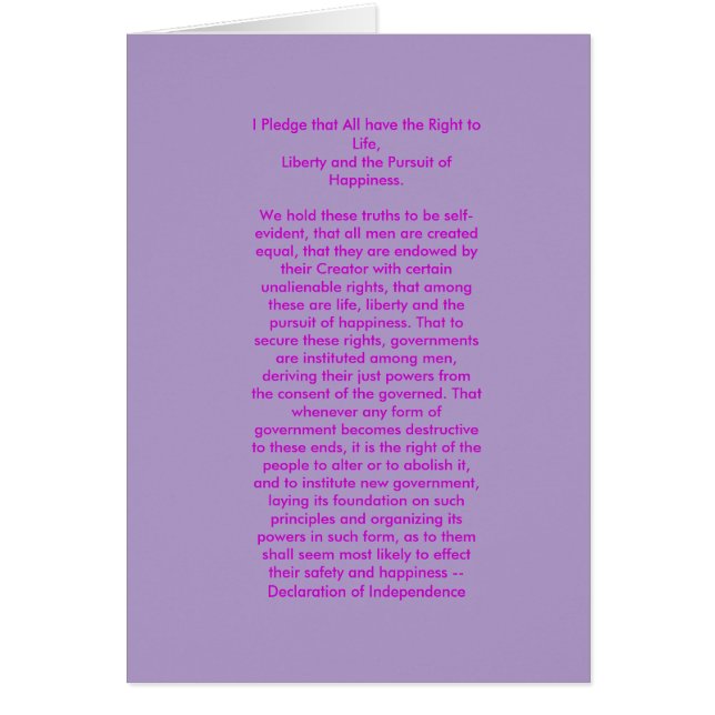 Cartão Declaration of Independence jGibney The MUSEUM Zaz (Frente)