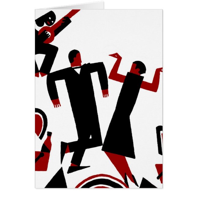 Cartão Deco 1925 que dança o casal (Frente)