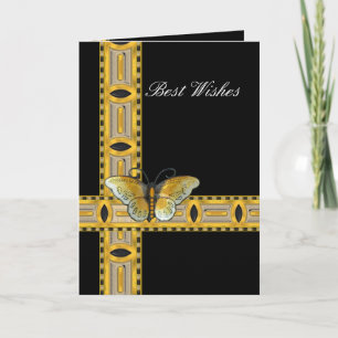 Cartão Deco Borboleta Dourada Melhores Desejos Ani