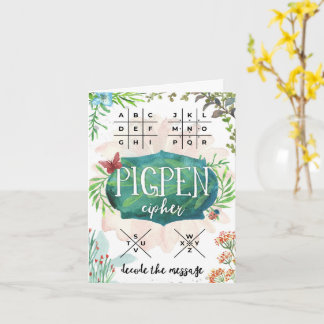 Cartão Decodificar sua mensagem com o Cifrador de Pigpen