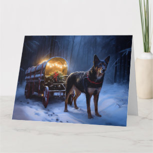 Cartão Decoração de Natal do australiano Kelpie Snowy Sle