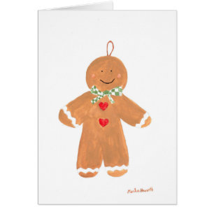 Cartão decoração de pão de gengibre