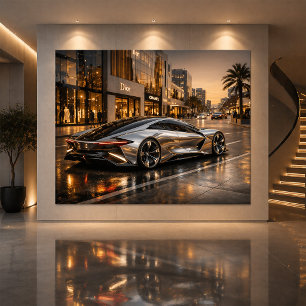 Cartão Decoração de Parede de Supercarro Conceito Esbelto