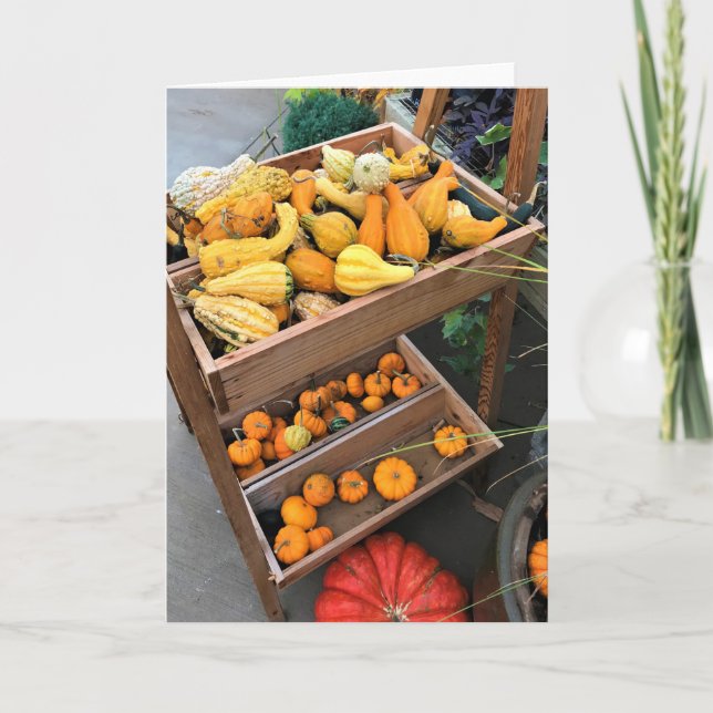 Cartão Decoração do outono (Frente)