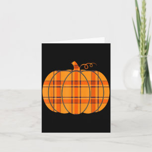 Cartão Decoração xadrez abóbora halloween ação de graças