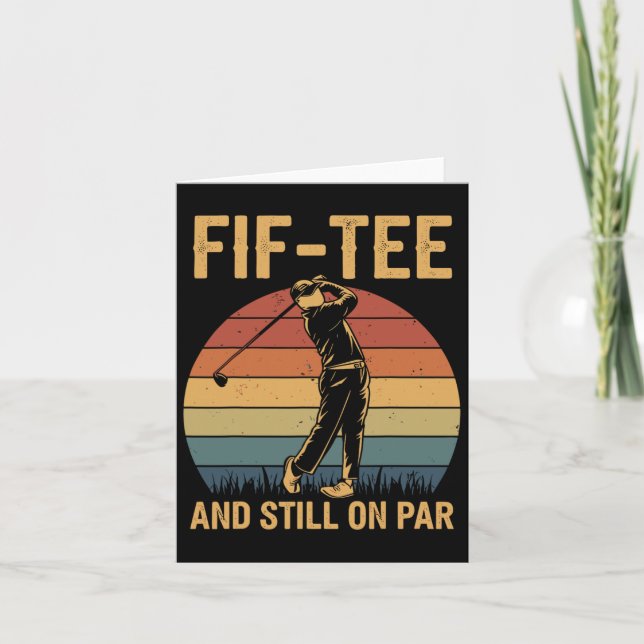 Cartão Decorações de Aniversário de Golfe Fif-tee Golf Pu (Frente)
