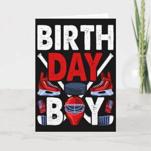 Cartão Decorações de Aniversário de Menino Hóquei Esporte