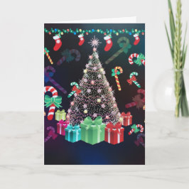 Cartão decorado muito bonito da árvore de Natal