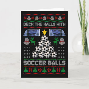 Cartão Decore O Hall Com Futebol Natal Feio Camisa De Fut