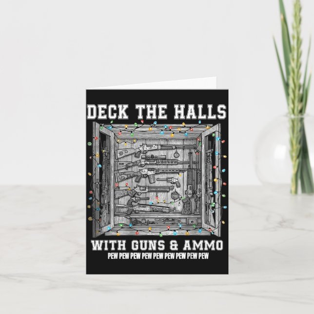 Cartão Decore Os Corredores Com Armas & Munição  (Frente)