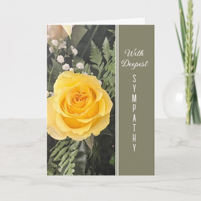 Cartão Deepest Sympathy yellow rose greeting (Frente)