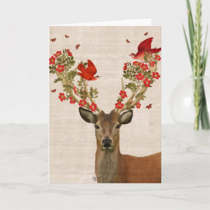 Cartão Deer and Love Birds