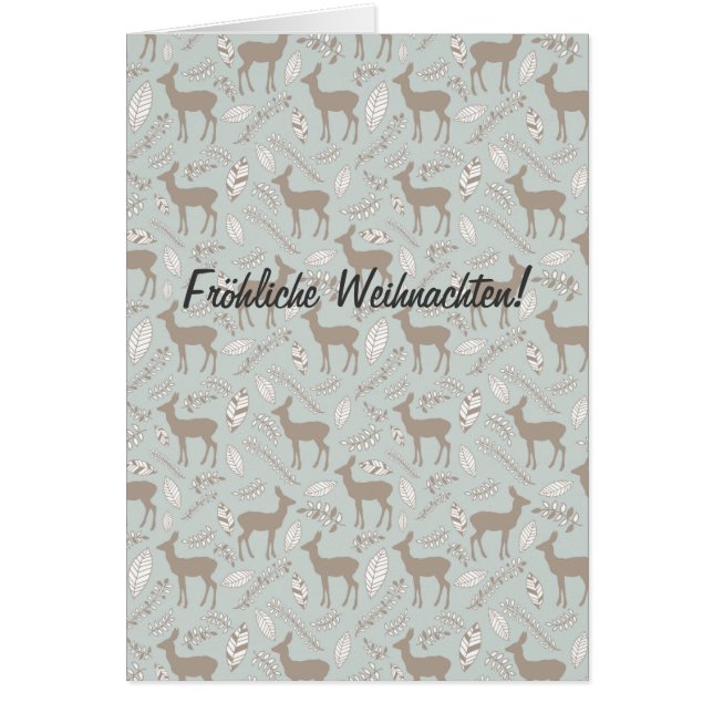 Cartão Deer, Fröhliche Weihnachten! (Frente)