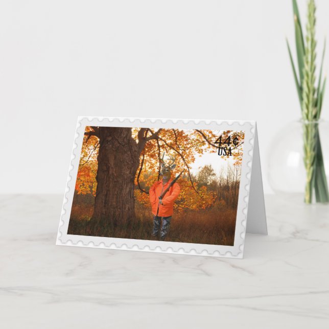 Cartão Deer Hunter para o aniversário (Frente)