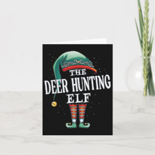 Cartão Deer Hunting Elf Grupo de Natal Xmas Pajama