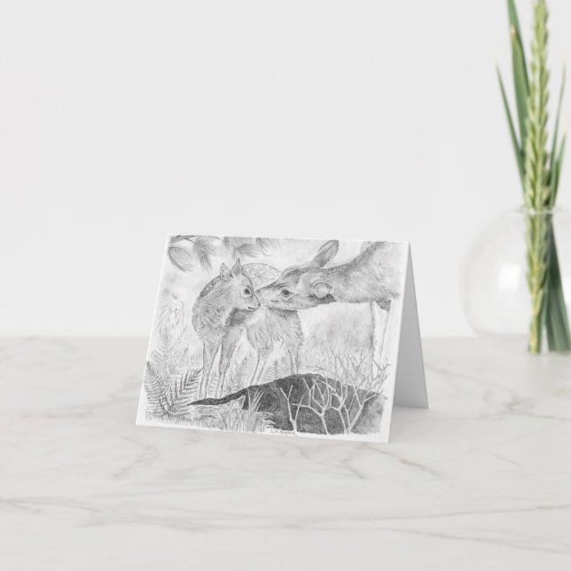 Cartão Deer Kiss (Frente)