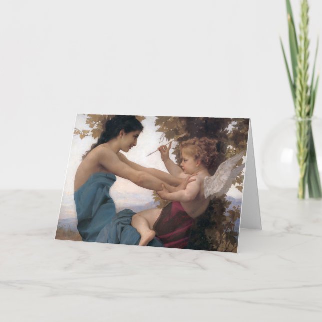 Cartão Defendendo um Coração contra Eros Bougereau (Frente)