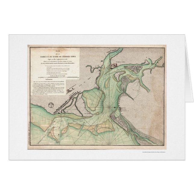 Cartão Defesa do mapa 1778 do SC de Charleston (Frente Horizontal)
