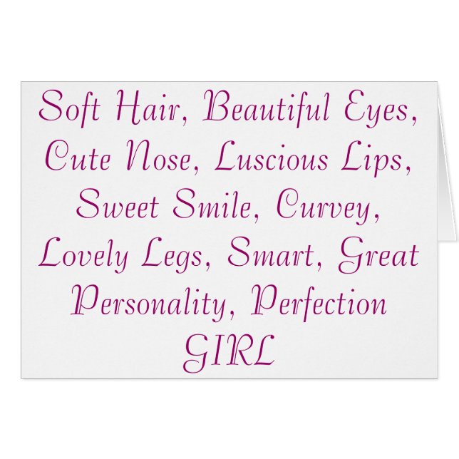 Cartão Defina a menina (Frente Horizontal)