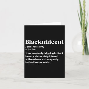 Cartão Definição Blacknificente do Orgulho Negro Africano