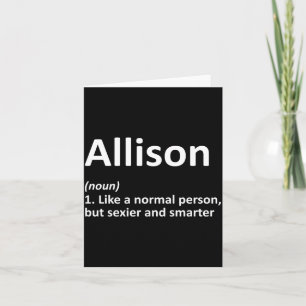Cartão Definição de Allison Aniversário Engraçado Persona