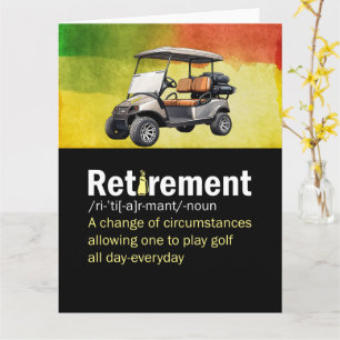 Cartão Definição de aposentadoria de golfe