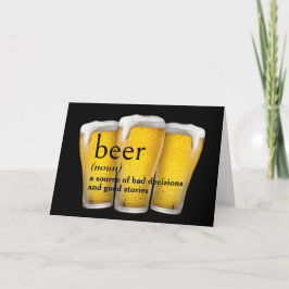 Cartão Definição de CERVEJA do Dicionário para Aniversári