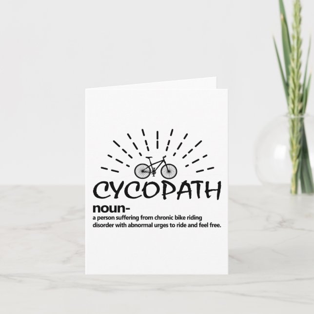 Cartão Definição de Cicopath Engraçado Ciclista Motocicli (Frente)
