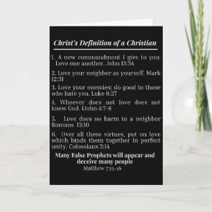 Cartão Definição de Cristo de um Versículo Bíblico Cristã