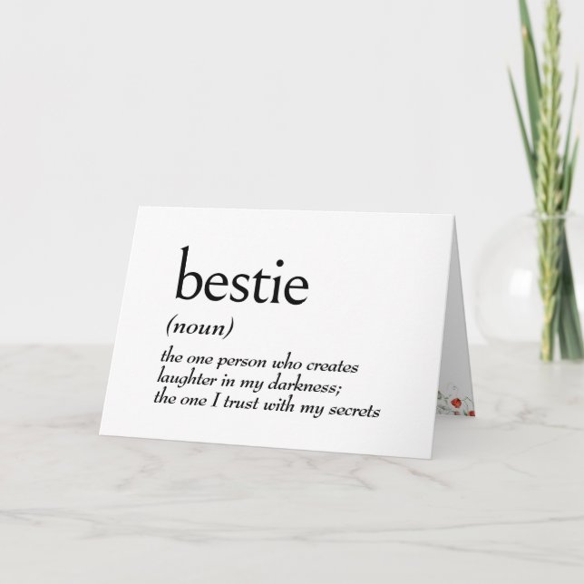 Cartão Definição De Dicionário Para O Aniversário BESTIE (Frente)