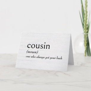 Cartão Definição De Dicionário Para O COUSIN