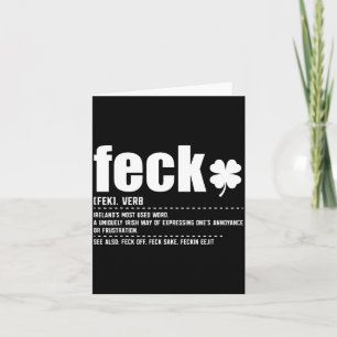 Cartão Definição de Feck Ditos Irlandeses Engraçados Trev