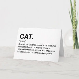 Cartão Definição de Gato Substantivo Amante de Gato Engra