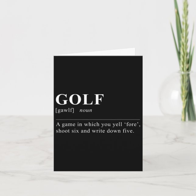 Cartão Definição de Golf Engraçado (Frente)