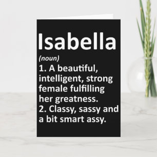 Cartão Definição de Isabella Nome Personalizado Engraçado
