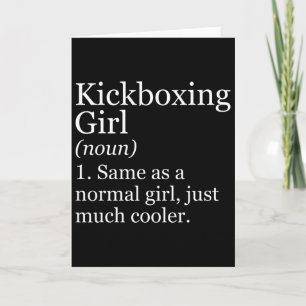Cartão Definição de Menina de Kickboxing Engraçado Sarcás