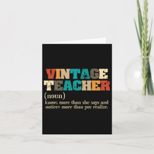 Cartão Definição de Professor Vintage Ensino de Volta às 