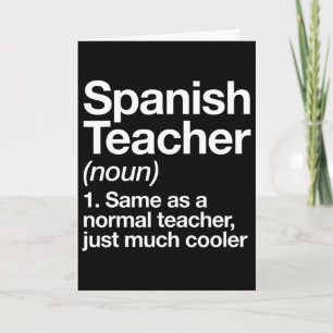 Cartão Definição de Professora de Espanhol Divertido De V