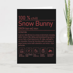 Cartão Definição de Snow Bunny Engraçado Tórrido Inverno